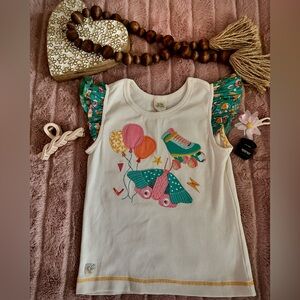 Wildflowers Patchwork Shirt, Girls size 8. NEW